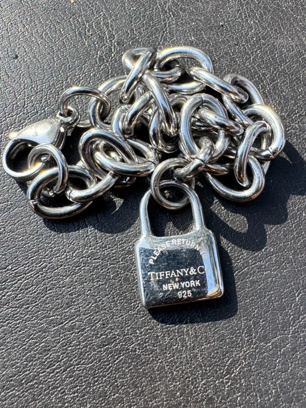 Tiffany & Co. Sterling Silver Padlock Link Bracelet - Silver